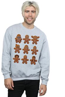 Star Wars Heren Kerstmis Peperkoek Sweatshirt (Sportgrijs) - maat 2XL Lichtgrijs