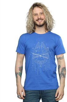 Star Wars Heren Millennium Falcon Kerstboom Levering T-Shirt (Koningsblauw) - 5XL