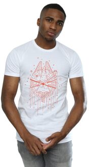 Star Wars Heren Millennium Falcon Kerstboom Levering T-Shirt (Wit)