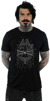 Star Wars Heren Millennium Falcon Kerstboom Levering T-Shirt (Zwart) - 5XL