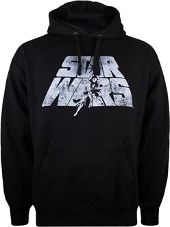 Star Wars Heren Retro Logo Hoodie (Zwart) - maat L