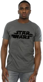 Star Wars Heren Ruw Logo T-Shirt (Houtskool) - maat S