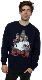 Star Wars Heren Sweatshirt met kerstliedjes (Marineblauw) Navy - 3XL