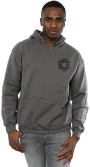 Star Wars Heren The Mandalorian Galactic Empire Insignia Breast Print Hoodie (Houtskool) - XL