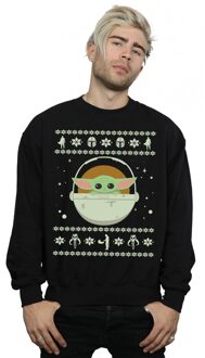 Star Wars Heren The Mandalorian Het Kind Kerst Sweatshirt (Zwart) - maat L