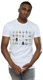 Star Wars Heren Trooper Helmen T-Shirt (Wit) - maat