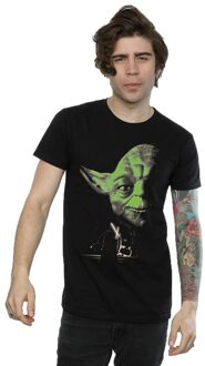 Star Wars Heren Yoda Groen Gezicht T-Shirt (Zwart) - XL