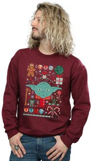 Star Wars Heren Yoda Kerst Sweatshirt (Bourgondië) - maat L Bourgogne