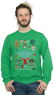 Star Wars Heren Yoda Kerst Sweatshirt (Iers Groen) - L