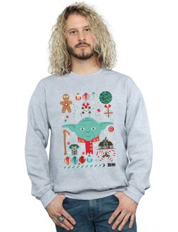Star Wars Heren Yoda Kerst Sweatshirt (Sportgrijs) Lichtgrijs - 5XL