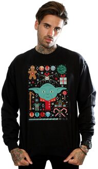 Star Wars Heren Yoda Kerst Sweatshirt (Zwart) - maat 4XL