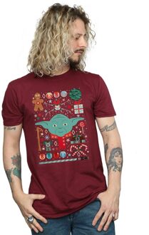 Star Wars Heren Yoda Kerstmis T-Shirt (Bourgondië) Bourgogne - XL