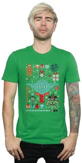 Star Wars Heren Yoda Kerstmis T-Shirt (Iers Groen)