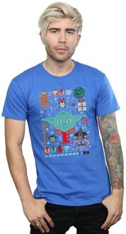 Star Wars Heren Yoda Kerstmis T-Shirt (Koningsblauw) - 2XL