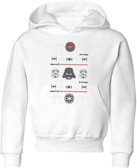 Star Wars Imperial Knit Kids' Christmas Hoodie - White - 110/116 (5-6 jaar) - Wit - S