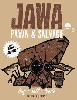 Star Wars Jawa Pawn And Salvage Unisex T-Shirt - Tan - M Lichtbruin