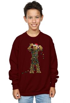 Star Wars Jongens Chewbacca Kerstverlichting Sweatshirt (Bourgondië) Bourgogne