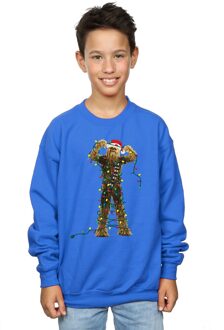 Star Wars Jongens Chewbacca Kerstverlichting Sweatshirt (Koningsblauw) - maat 5-6J / 110-116cm