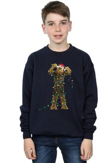 Star Wars Jongens Chewbacca Kerstverlichting Sweatshirt (Marineblauw) Navy - 12-13J / 152-158cm