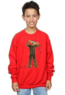 Star Wars Jongens Chewbacca Kerstverlichting Sweatshirt (Rood) - 12-13J / 152-158cm