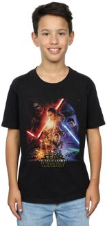 Star Wars Jongens Force Awakens Poster T-Shirt (Zwart) - maat 9-11J / 128cm-146cm