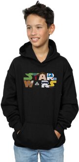 Star Wars Jongens Karakter Logo Hoodie (Zwart) - 7-8J / 122-128cm
