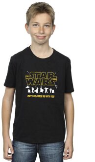 Star Wars Jongens Silhouetten Force T-Shirt (Zwart) - maat