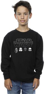 Star Wars Jongens Sweatshirt met Karakterhoofden (Zwart)