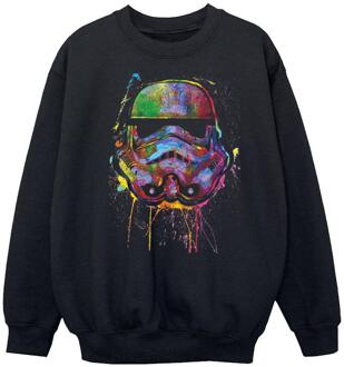 Star Wars Jongens Sweatshirt met Paint Splats Helm (Zwart) - 7-8J / 122-128cm