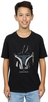 Star Wars Jongens The Mandalorian Helm Silhouet T-Shirt (Zwart) - 3-4J / 98-104cm