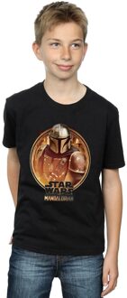 Star Wars Jongens The Mandalorian Ingelijst T-Shirt (Zwart) - 3-4J / 98-104cm