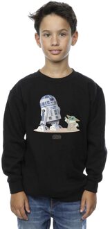 Star Wars Jongens The Mandalorian R2D2 en Grogu Sweatshirt (Zwart) - maat 7-8J / 122-128cm