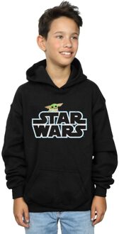 Star Wars Jongens The Mandalorian The Child Logo Hoodie (Zwart) - 5-6J / 110-116cm