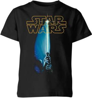 Star Wars Lightsaber Kids' T-Shirt - Black - 98/104 (3-4 jaar) Zwart - XS