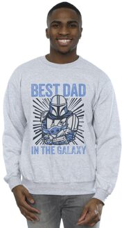 Star Wars Mandalorian Best Dad Galaxy Sweatshirt Heren (Sportgrijs) - maat S Lichtgrijs