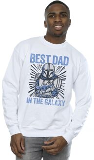 Star Wars Mandalorian Best Dad Galaxy Sweatshirt Heren (Wit) - L