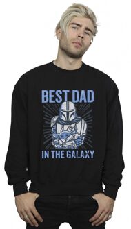 Star Wars Mandalorian Best Dad Galaxy Sweatshirt Heren (Zwart) - maat 2XL
