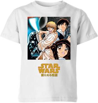 Star Wars Manga Style kinder t-shirt - Wit - 98/104 (3-4 jaar) - Wit - XS