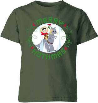 Star Wars Merry Hothmas Kinder kerst T-shirt - Donkergroen - 146/152 (11-12 jaar) - Forest Green - XL