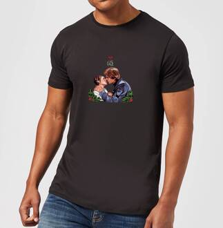 Star Wars Mistletoe Kiss Kerst T-Shirt- Zwart - L