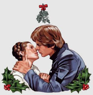 Star Wars Mistletoe Kiss Women's Christmas T-Shirt - Grey - XL - Grijs