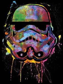 Star Wars Paint Splat Stormtrooper Dames T-shirt - Zwart - 3XL