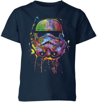 Star Wars Paint Splat Stormtrooper Kids' T-Shirt - Navy - 122/128 (7-8 jaar) - Navy blauw - M