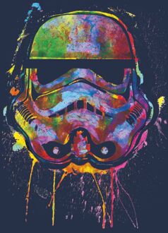 Star Wars Paint Splat Stormtrooper Unisex T-Shirt - Navy - XXL Blauw