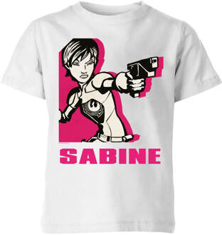 Star Wars Rebels Sabine Kids' T-Shirt - White - 98/104 (3-4 jaar) - Wit - XS