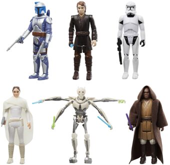 Star Wars Retro Collection Star Wars Episode II & Episode III Multipack, 3.75 Inch Collectible Action Figure 6-Pack