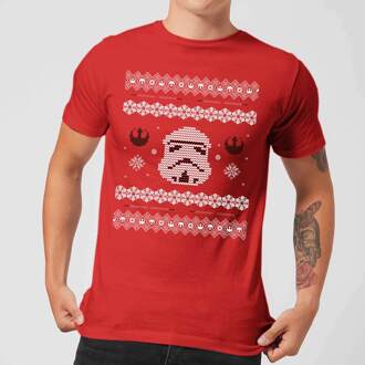 Star Wars Stormtrooper Kerst T-Shirt- Rood - L - Rood