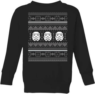 Star Wars Stormtrooper Knit Kids' Christmas Jumper - Black - 110/116 (5-6 jaar) Zwart