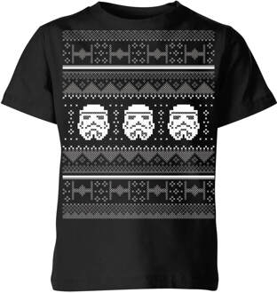 Star Wars Stormtrooper Knit Kids' Christmas T-Shirt - Black - 122/128 (7-8 jaar) Zwart - M