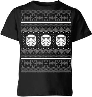 Star Wars Stormtrooper Knit Kids' Christmas T-Shirt - Black - 146/152 (11-12 jaar) Zwart - XL